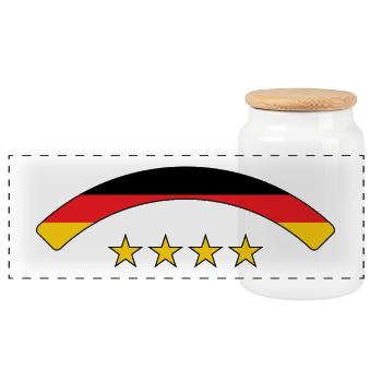 Drapeau Allemand - Allemagne - Boîte à biscuits avec couvercle en bois - blanc - Devant