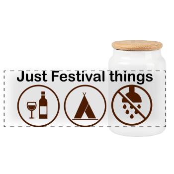 Festival Season - Panoramic Cookie Jar with Wooden Lid - white - Front