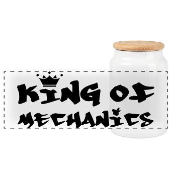 King of Mechanics - Panorama Keksdose mit Holzdeckel - Weiß - Vorne