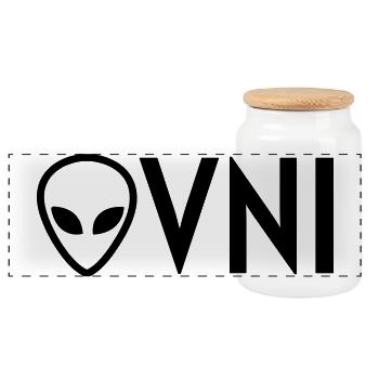Ovni Ufo Extraterrestre Espace Geek Planète - Boîte à biscuits avec couvercle en bois - blanc - Devant
