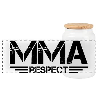 MMA Respekt Kampfsport fighter Symbol icon Team - Panorama Keksdose mit Holzdeckel - Weiß - Vorne