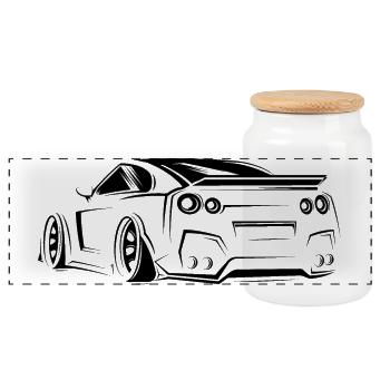 gtr Rennen Symbol Auto Tuner Legende Klassiker - Panorama Keksdose mit Holzdeckel - Weiß - Vorne
