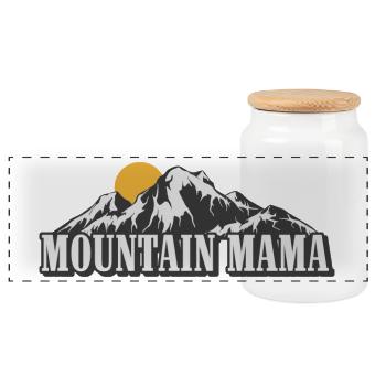 Mountain Mama - Panoramic Cookie Jar with Wooden Lid - white - Front