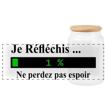 Je réfléchis ne perdez pas espoir - Boîte à biscuits avec couvercle en bois - blanc - Devant
