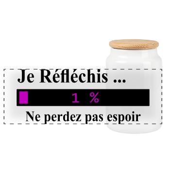 Je réfléchis ne perdez pas espoir - Boîte à biscuits avec couvercle en bois - blanc - Devant