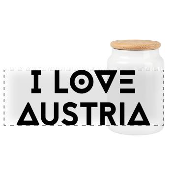 I LOVE AUSTRIA - Panoramic Cookie Jar with Wooden Lid - white - Front