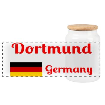 Dortmund Deutschland - Stylische Drucke - Panorama Keksdose mit Holzdeckel - Weiß - Vorne
