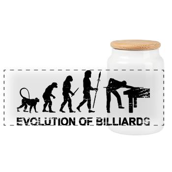 Billard Evolution - Panorama Keksdose mit Holzdeckel - Weiß - Vorne