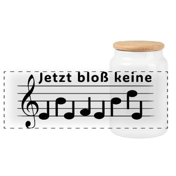 Jetzt bloß keine Ehefehde - Notenschrift Musiker - Panorama Keksdose mit Holzdeckel - Weiß - Vorne
