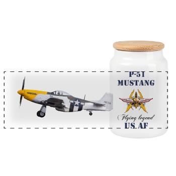 P-51 - Panorama Keksdose mit Holzdeckel - Weiß - Vorne