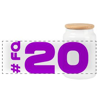 FQ20-2025-catalonia - Panoramic Cookie Jar with Wooden Lid - white - Front