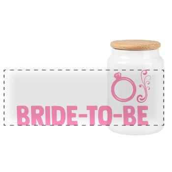 Enterrement de vie de garçon Équipe Mariée Enterrement de vie de jeune fille - Boîte à biscuits avec couvercle en bois - blanc - Devant