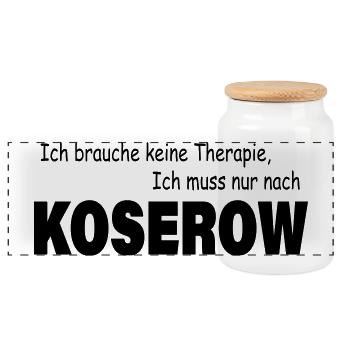 Therapie KOSEROW - Panorama Keksdose mit Holzdeckel - Weiß - Vorne