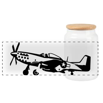 P-51 - Panorama Keksdose mit Holzdeckel - Weiß - Vorne