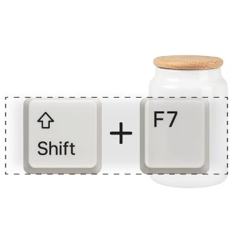 Shift F7 - Panoramic Cookie Jar with Wooden Lid - white - Front