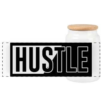 Hustle - Panorama Keksdose mit Holzdeckel - Weiß - Vorne