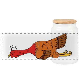 Drôle de cadeau nautique de Thanksgiving pour le chapeau de marin de dinde - Boîte à biscuits avec couvercle en bois - blanc - Devant
