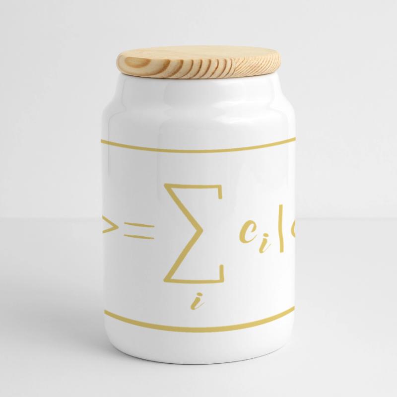 Quantum Physics Quantum Physics Quantum Leap Panoramic Cookie Jar with Wooden Lid