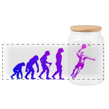 Conception compacte de padel pour les joueurs de padel - Boîte à biscuits avec couvercle en bois - blanc - Devant