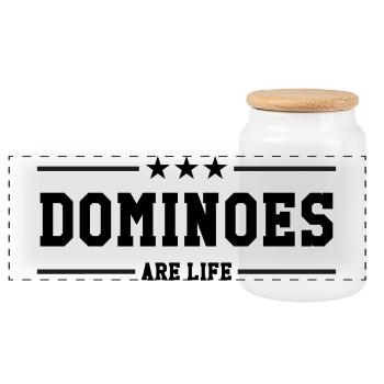 Dominoes Are Life : Le Look des Passionnés - Boîte à biscuits avec couvercle en bois - blanc - Devant