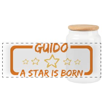 Gift Guido - Boîte à biscuits avec couvercle en bois - blanc - Devant