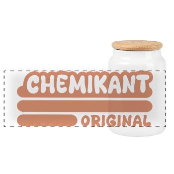Spruch Chemikant - Panorama Keksdose mit Holzdeckel - Weiß - Vorne