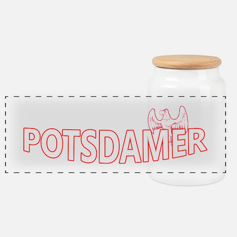 POTSDAMER - Panorama Keksdose mit Holzdeckel - Weiß