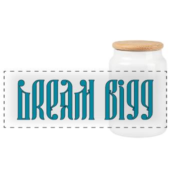 Dream Bigg - Panoramic Cookie Jar with Wooden Lid - white - Front