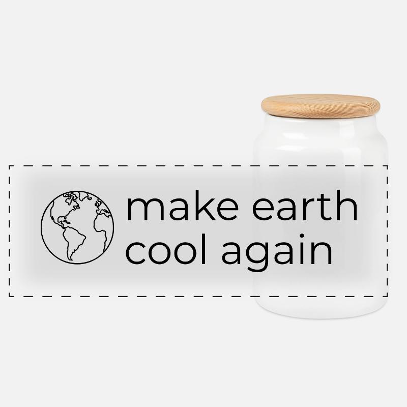Make Earth Cool Again - Umwelt- und Klimaschutz - Panorama Keksdose mit Holzdeckel - Weiß