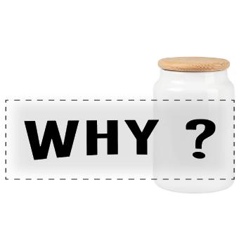 Why is always a great question. - Panoramic Cookie Jar with Wooden Lid - white - Front