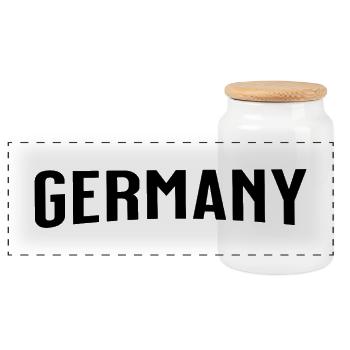 Deutschland - Germany - Panoramic Cookie Jar with Wooden Lid - white - Front