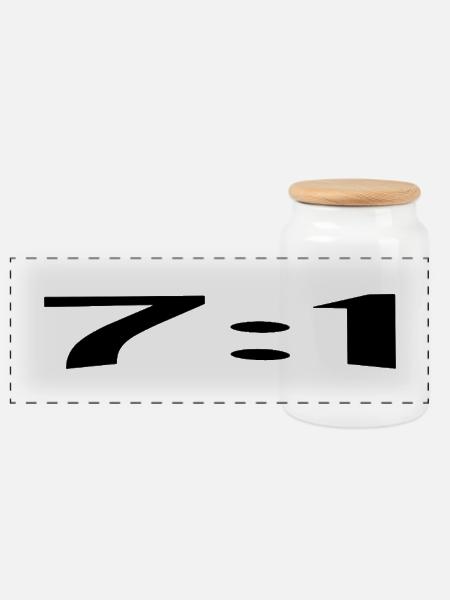 7:1, a perfect score - Panorama Keksdose mit Holzdeckel - Weiß