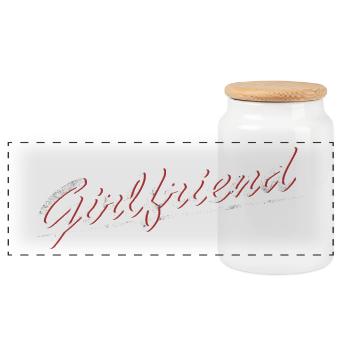 Girlfriend Partnerlook Boyfriend Geschenk - Panorama Keksdose mit Holzdeckel - Weiß - Vorne