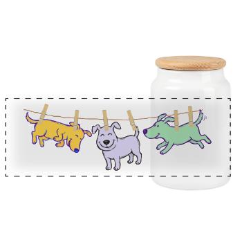 T-shirt pour chien, idée cadeau drôle de corde à linge - Boîte à biscuits avec couvercle en bois - blanc - Devant