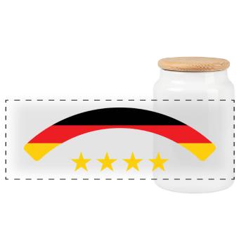 Deutsche Flagge – Deutschland - Panorama Keksdose mit Holzdeckel - Weiß - Vorne