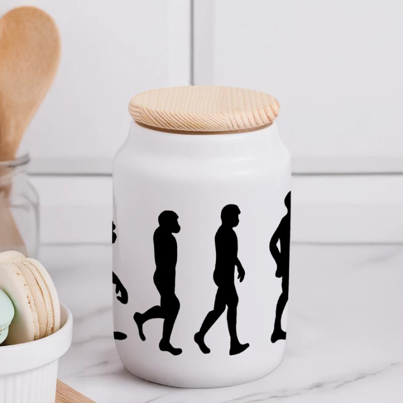 Golf de l’évolution Boîte à biscuits avec couvercle en bois