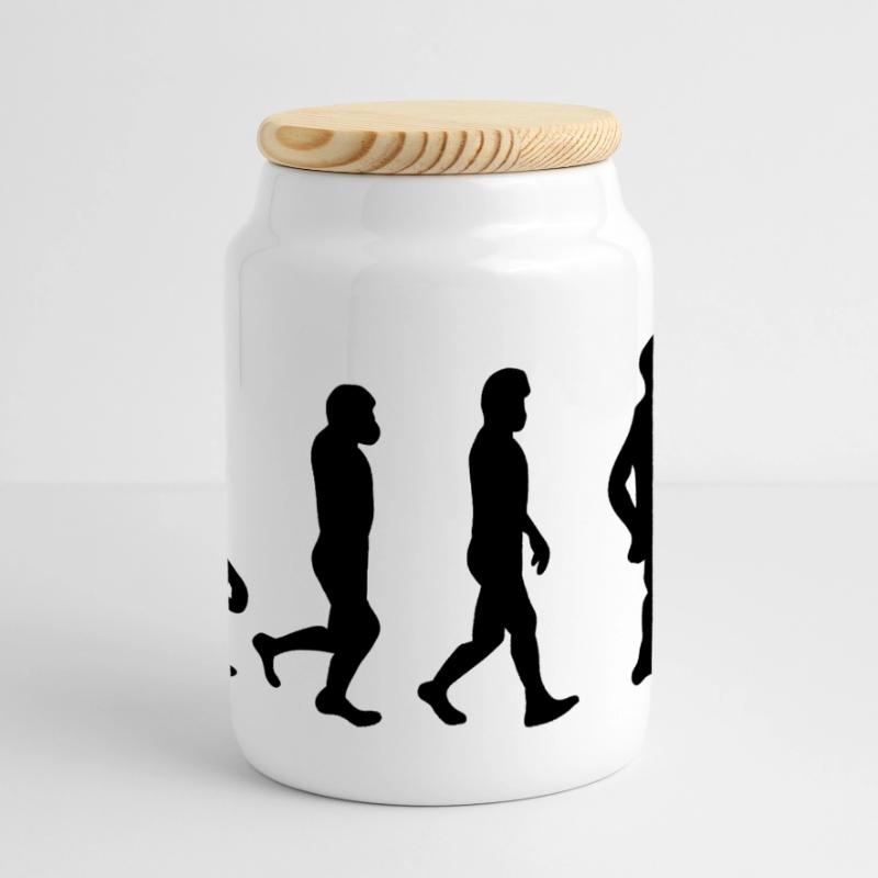 Golf de l’évolution Boîte à biscuits avec couvercle en bois