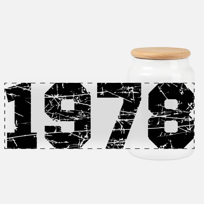 1978 - Panorama Keksdose mit Holzdeckel - Weiß
