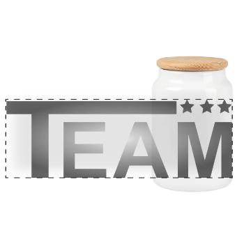 Team Stars Grau - Panorama Keksdose mit Holzdeckel - Weiß - Vorne