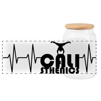 Equisthenics Heartbeat Pulse Training Handstand - Boîte à biscuits avec couvercle en bois - blanc - Devant