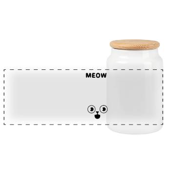 Miau Chef Katze - Panorama Keksdose mit Holzdeckel - Weiß - Vorne