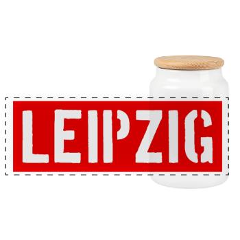 Leipzig - État libre de Saxe - Boîte à biscuits avec couvercle en bois - blanc - Devant
