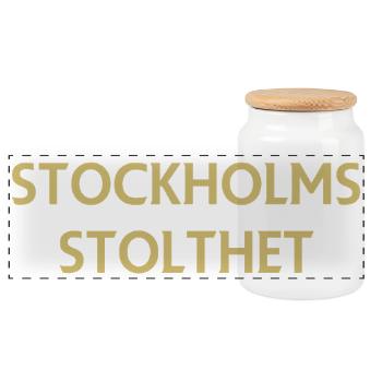 Fierté de Stockholm - Boîte à biscuits avec couvercle en bois - blanc - Devant