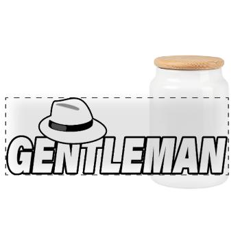 GENTLEMAN - Panorama Keksdose mit Holzdeckel - Weiß - Vorne
