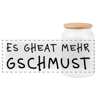 It gheat more gschcuddle dialect statement cuddling - Panoramic Cookie Jar with Wooden Lid - white - Front