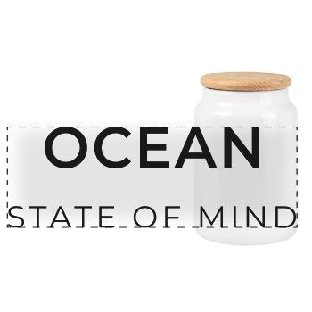Océan state of mind - Atlantic vibes - Boîte à biscuits avec couvercle en bois - blanc - Devant