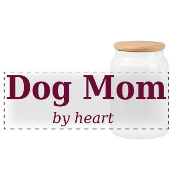 Dog_mom_by_heart - Panoramic Cookie Jar with Wooden Lid - white - Front