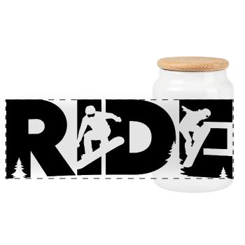 Ride Snowboarding Snowboard Snowboarder  - Boîte à biscuits avec couvercle en bois - blanc - Devant