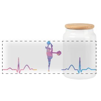 Cheerleader Cheer Mom Cheerleading - Panoramic Cookie Jar with Wooden Lid - white - Front