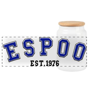 Espoo Est. 1976 - Panoramic Cookie Jar with Wooden Lid - white - Front